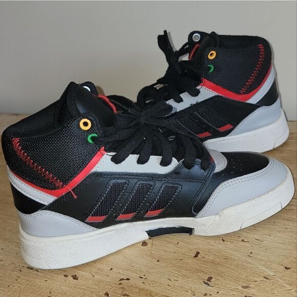 Adidas Drop Step J Black Vivid Red Big Kids Size 3.5 - Picture 5 of 13